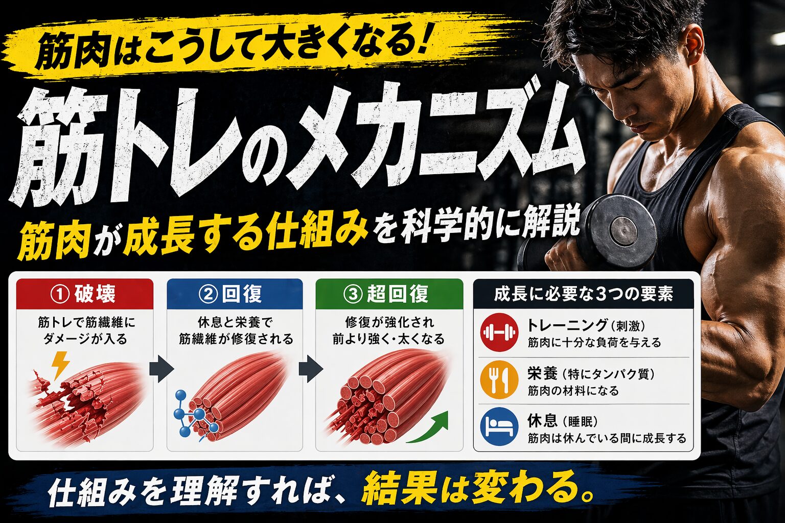 筋トレのメカニズム　筋肉の成長