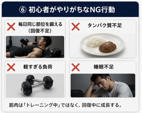 初心者がやりがちなNG行動　筋トレ
