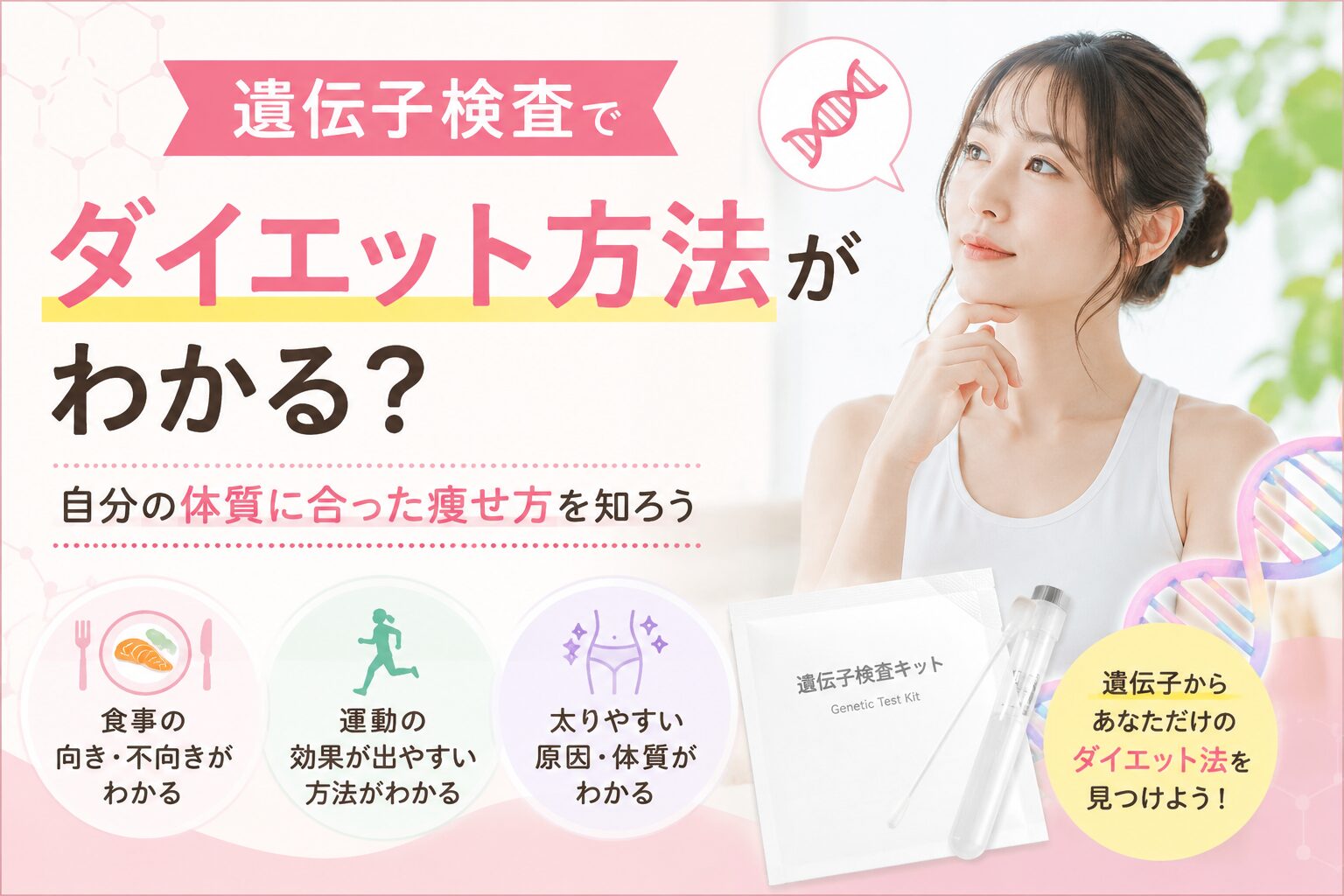 遺伝子検査でダイエット方法がわかる