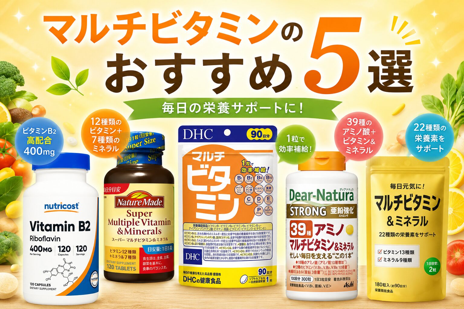 マルチビタミン　おすすめ５選